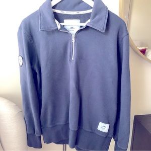 Roots Small Limited Edition Unilever Navy Partial Zip Pullover Collar Sweater